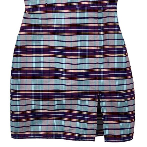LPA Franca Dress in Purple Plaid Short Mini Dress Womens XXS - Picture 5 of 8